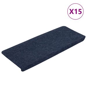 vidaXL Самозалепващи стелки за стълби, 15 бр, 65x24,5x3,5 см, сини