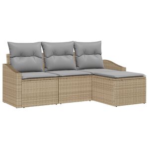vidaXL Комплект дивани 4 pcs Бежов и Светло Сив полиратан