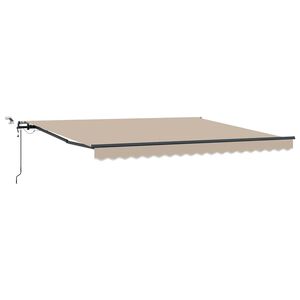 vidaXL Прибираща се тента Бежово 400 &times; 300 cm Полиестер