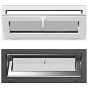vidaXL Прозорец за мазе RISOR 100 x 40 cm PVC и стъкло Антрацит
