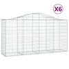 vidaXL Габионни кошници арка 6 бр 200x50x100/120 см поцинковано желязо