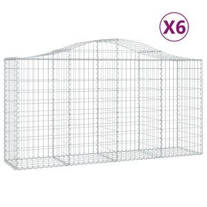 vidaXL Габионни кошници арка 6 бр 200x50x100/120 см поцинковано желязо