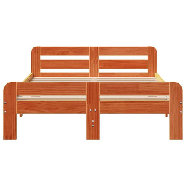 vidaXL Рамка за легло без матрак, восъчнокафяв, 120x190 см, бор масив