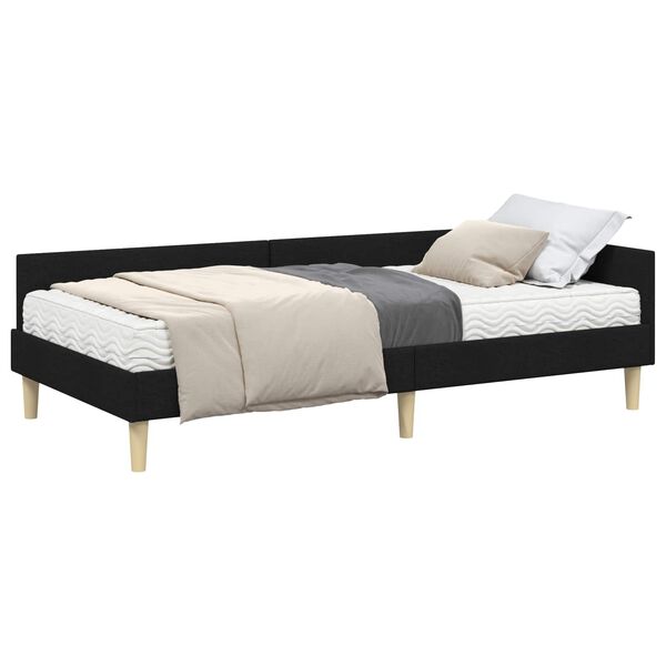 vidaXL Ъглова рамка за легло с матрак Друг 2 pcs Зелен текстил