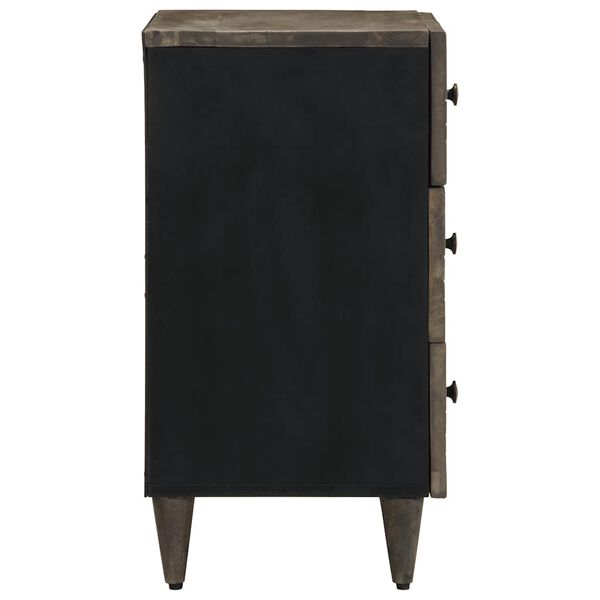 vidaXL Нощно шкафче Светло сиво 50x33x60 cm Масивна дървесина Манго