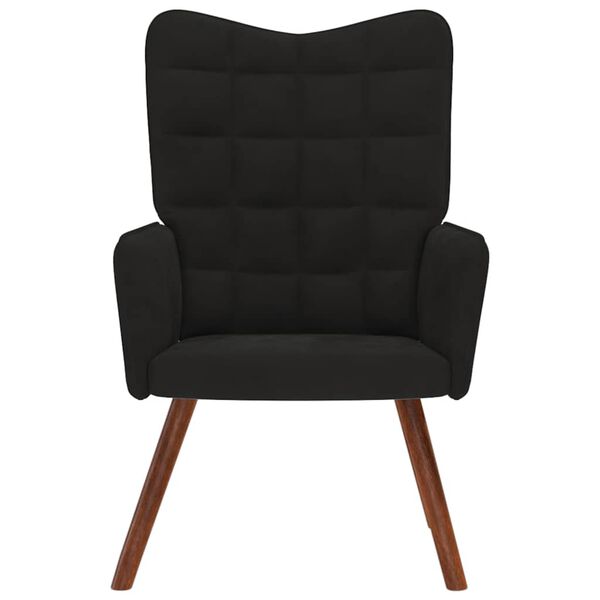 vidaXL Релакс стол, черен, кадифе