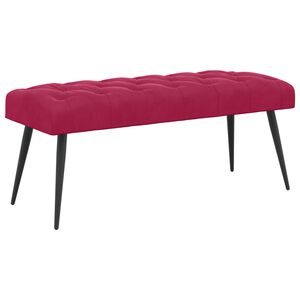 vidaXL Пейка с копчета Виненочервен 110 x 40 x 46 cm Кадифе