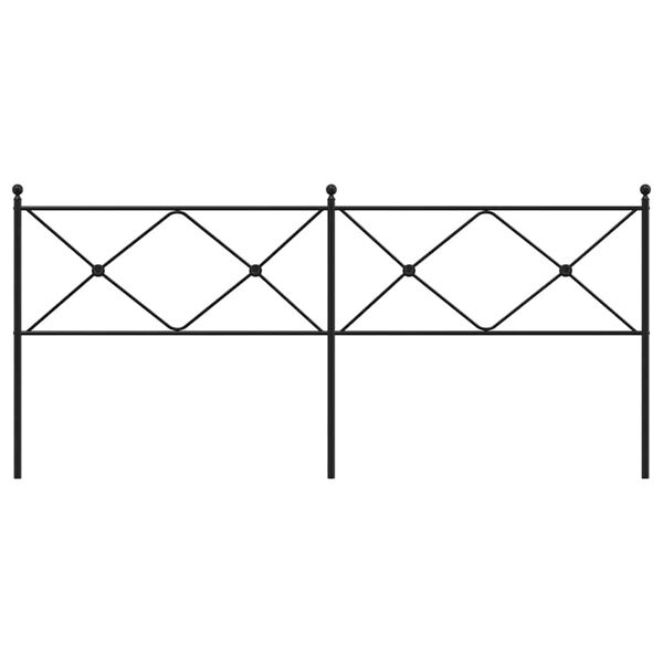 vidaXL Метална резервна табла за легло, черна, 200 см