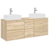 vidaXL Комплект шкафове за баня 3 бр. Дъб сонома 129 x 41 x 79,5 см