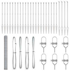 vidaXL Стълб за ограда. Сребристо