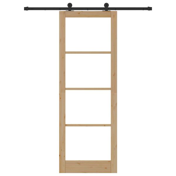 vidaXL Преплъзваща се врата ORKDAL Естествено и черно 83 x 232 см