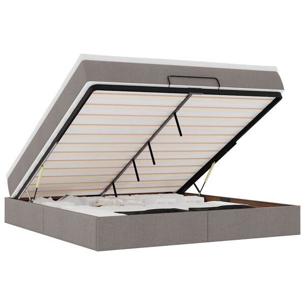 vidaXL Османска легло с матрак, таупе, 180x200 см, плат