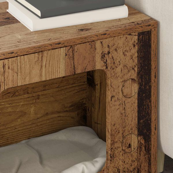 vidaXL Къща за котки Старо дърво 51 x 30 x 52 см Инженерно дърво