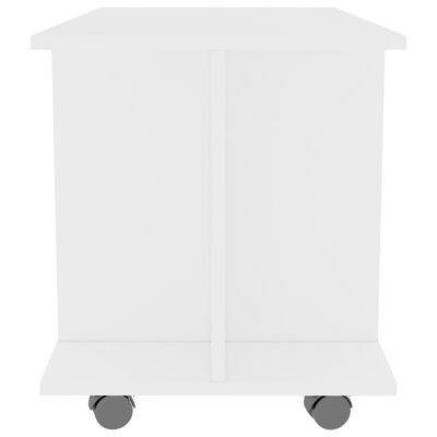vidaXL ТВ шкаф с колелца, бял, 80x40x45 см, ПДЧ