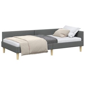 vidaXL Ъглова рамка за легло Тъмен сив 80 x 200 cm текстил