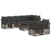 vidaXL Градински Софа Комплект 9 pcs Сиво полиратан