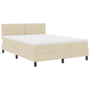 vidaXL Легло с пружинирана основа с матрак Крем 140 x 200 cm текстил
