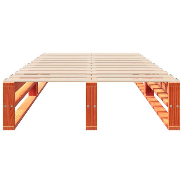 vidaXL Рамка за легло без матрак, восъчнокафяв, 90x190 см, бор масив