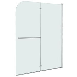 vidaXL Сгъваем душ параван, 2 панела, ESG стъкло, 95x140 см