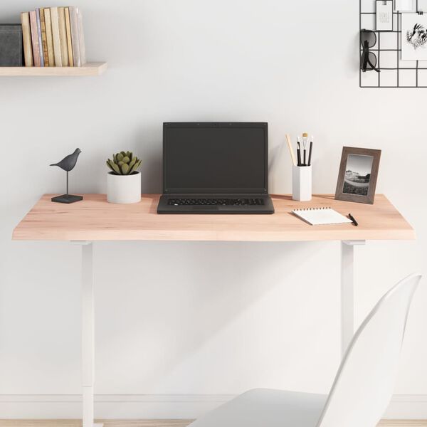 vidaXL Плот за маса, 100x40x2 см, необработен масивен дъб