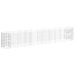 vidaXL Габион повдигната леха, поцинковано желязо, 600x100x100 cм