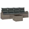 vidaXL Градински Софа Комплект 5 pcs 4-Seater Сиво полиратан