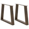 vidaXL Крака за масичка за кафе, V-образни, 2 бр., естествена стомана, 70 x (42-43,3) см, стомана