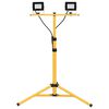 vidaXL LED прожектор със статив, 2x20 W, студено бяло