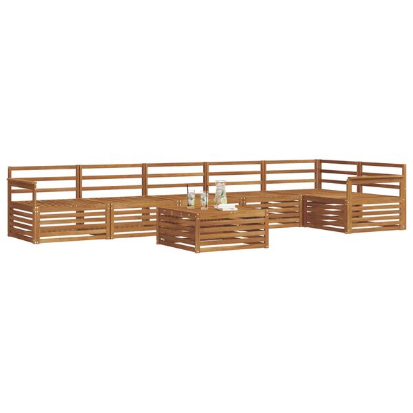 vidaXL Комплект дивани за открито 7 pcs Естествен