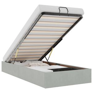 vidaXL Османска рамка за легло без матрак светлосива 100x200 см кадифе