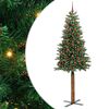 vidaXL Тясно коледно дърво Зелен 210 cm ПВЦ и масивно борово дърво