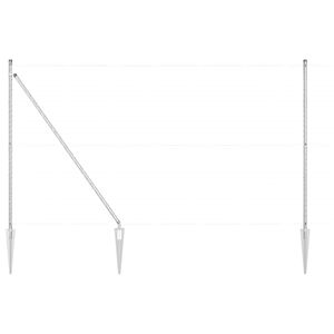 vidaXL Стълб за ограда. Друг 26 pcs Сив 3,2 x 3,2 x 170 см Стомана