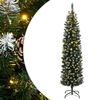 vidaXL Изкуствена тънка коледна елха, 300 LED, 210 см