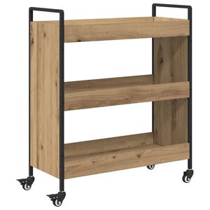 vidaXL Кухненска количка Дъб 70 x 30 x 82 см Инженерна дървесина