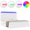 vidaXL Легло с място за съхранение и LED Чисто бяло 200 x 200 cm