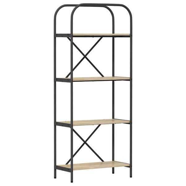 vidaXL Рафт за книги Сонома дъб 60 x 30 x 146 см Инженерно дърво