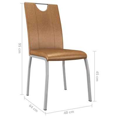 vidaXL Трапезни столове, 4 бр, кафяви, изкуствена кожа