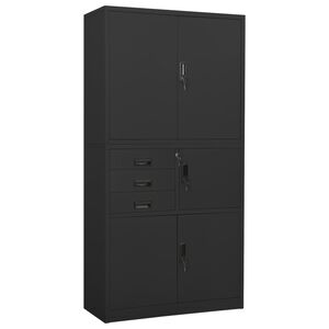 vidaXL Офис шкаф, антрацит, 90x40x180 см, стомана