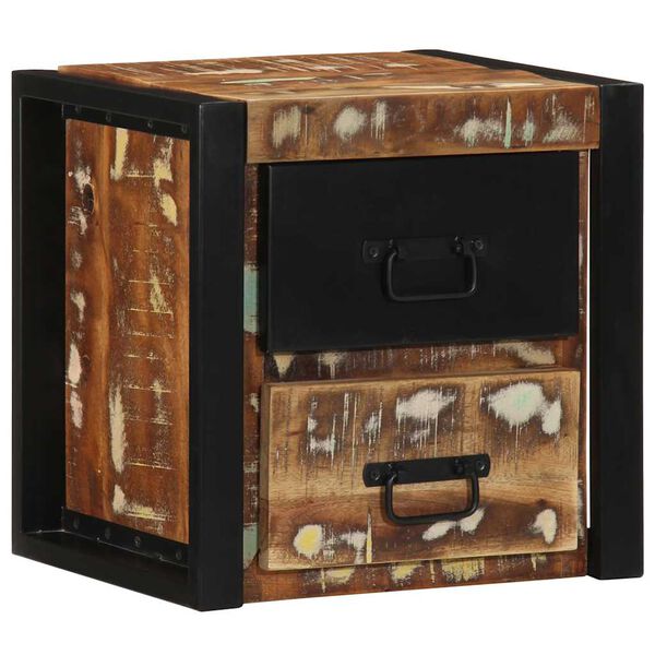 vidaXL Нощни шкафчета 2 бр. многоцветен масивна дървесина възстановена