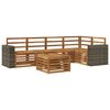vidaXL Комплект дивани за открито 6 бр. Натурално Полиестер