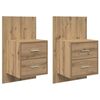 vidaXL Стенен шкаф за нощно шкафче 2 pcs Дъб 48,5 x 32,5 x 80 см