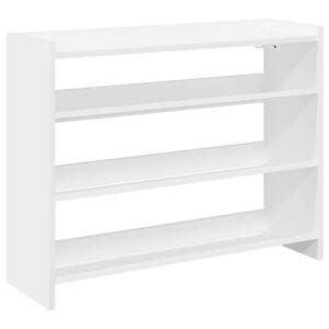vidaXL Етажерка за обувки, бяла, 80x25x62 см, инженерно дърво