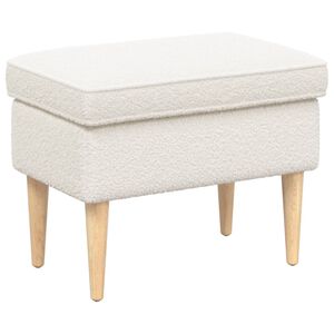 vidaXL Пуф за крака Кремаво 55 x 35 x 41 см Букле