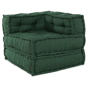 vidaXL Модулен диван, зелен, 70x70x54, плат