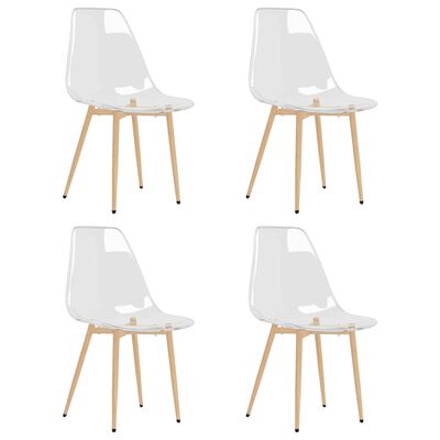 vidaXL Трапезни столове, 4 бр, прозрачни, PET
