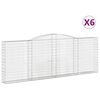 vidaXL Габионни кошници арка 6 бр 400x30x140/160 см поцинковано желязо