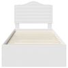 vidaXL Рамка за легло с таблото Бяло 90 x 190 cm Инженерно дърво
