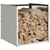 vidaXL Стойка за дърва за огрев, 40x40x40 см, неръждаема стомана