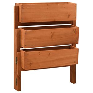vidaXL Градински сгъваем плантер, оранжев, 60x14x75 см, чам масив