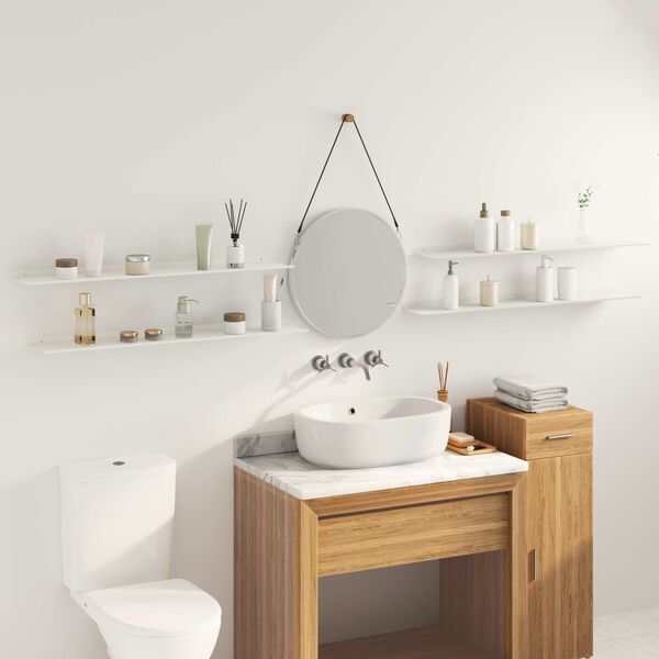 vidaXL Плаващ рафт 4 pcs Бял 100 x 18 x 2,5 см Стомана